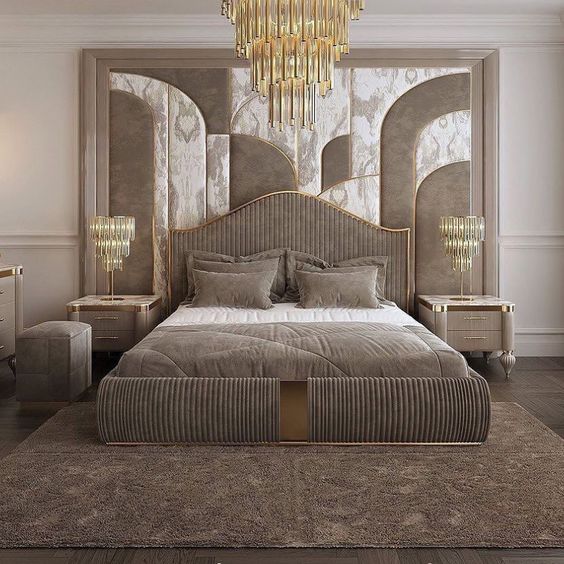 Luxury Italian Bed King Size Stainless Steel Bedroom Set Furniture
