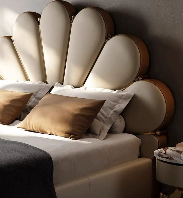 Premium Bedroom Furniture Lit King Size Bed Frame Italian Velvet Tufted Upholstered Bed Set Luxury Modern