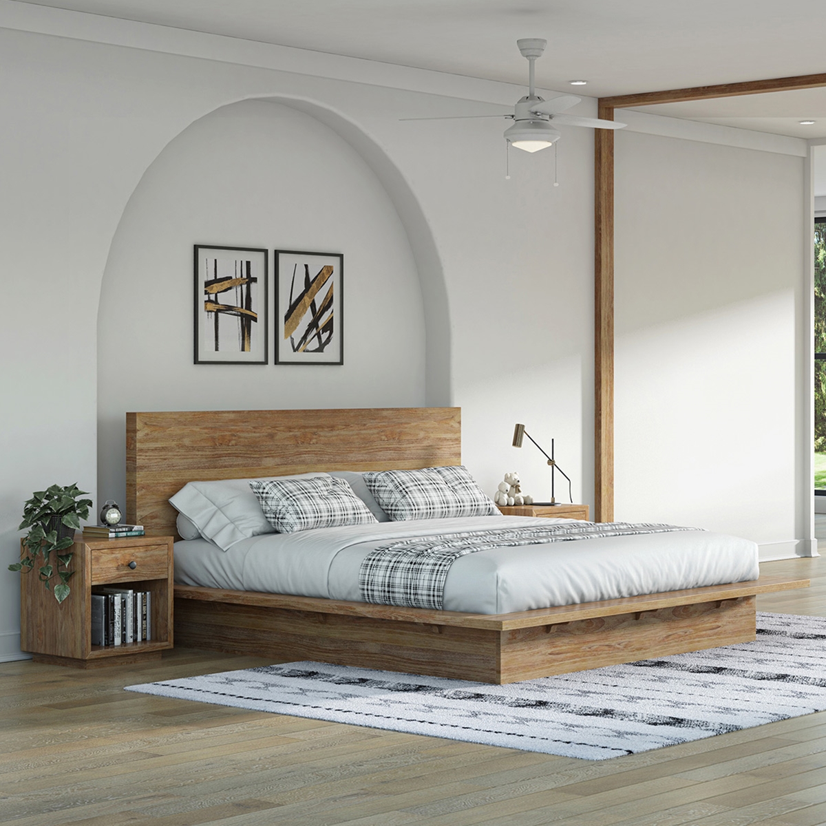 Luxury bed frame with engineered wood 