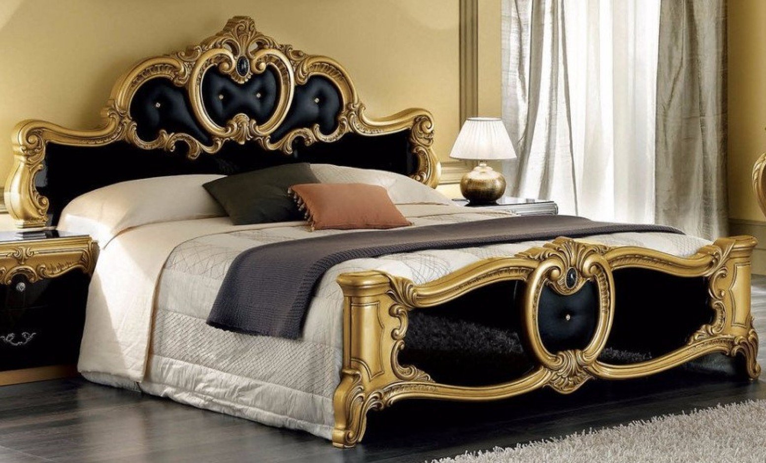 luxury traditional baroque bed frame design 2022