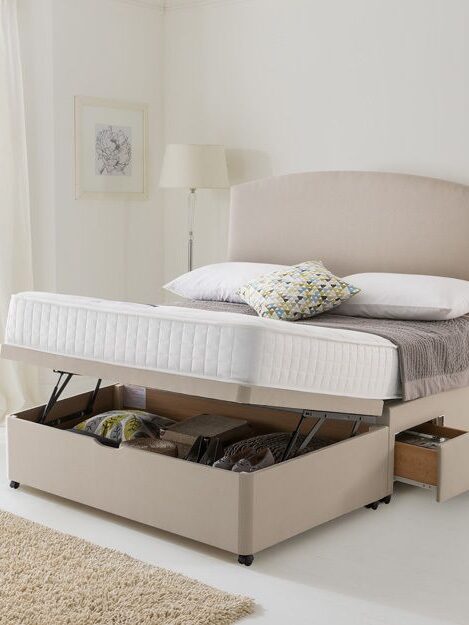 a sleeping bed that opens to store various things